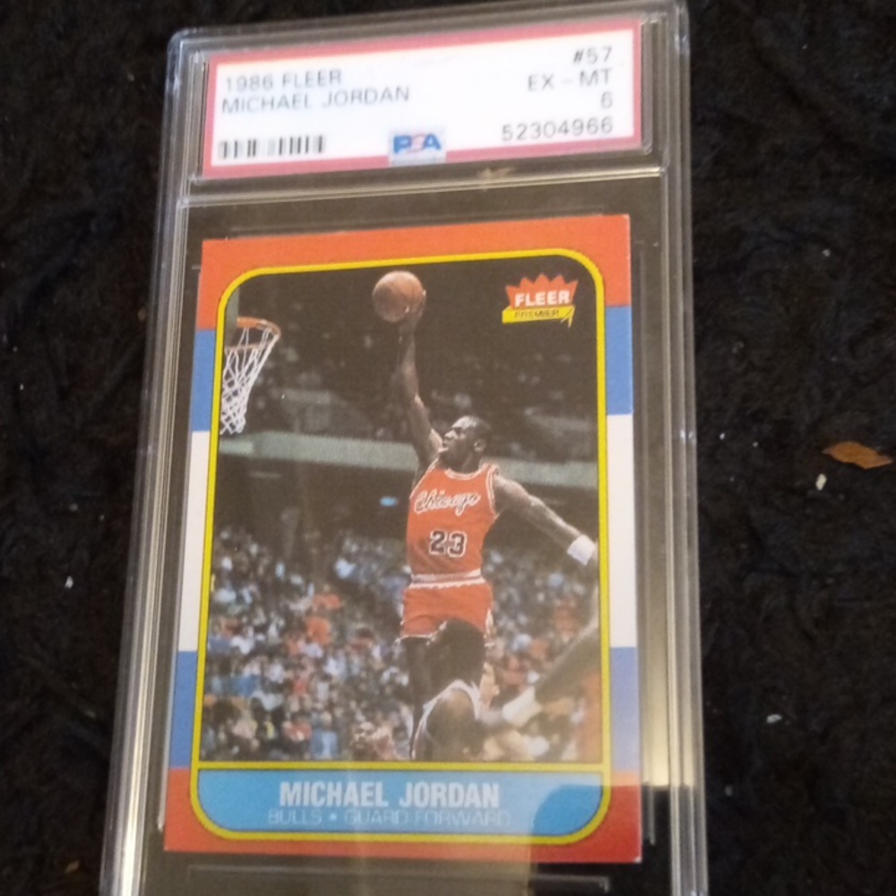 1986 fleer Micheal Jordan rookie PSA 6